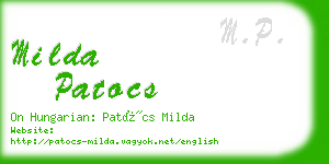 milda patocs business card